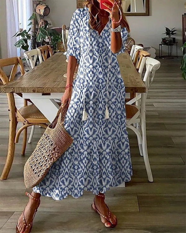 LUNA | EFFORTLESS BOHO STYLE MIDI DRESS