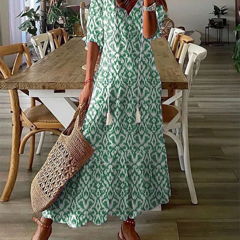 LUNA | EFFORTLESS BOHO STYLE MIDI DRESS