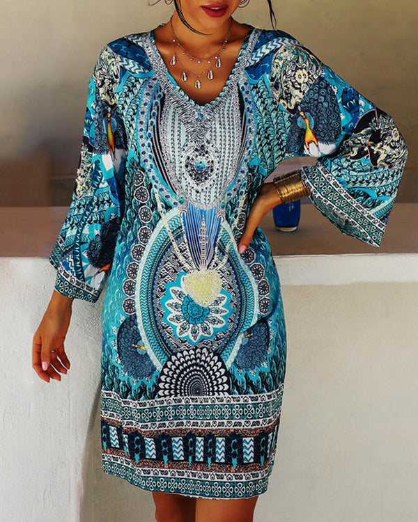 Emelia - Vibrant Bohemian Printed Dress