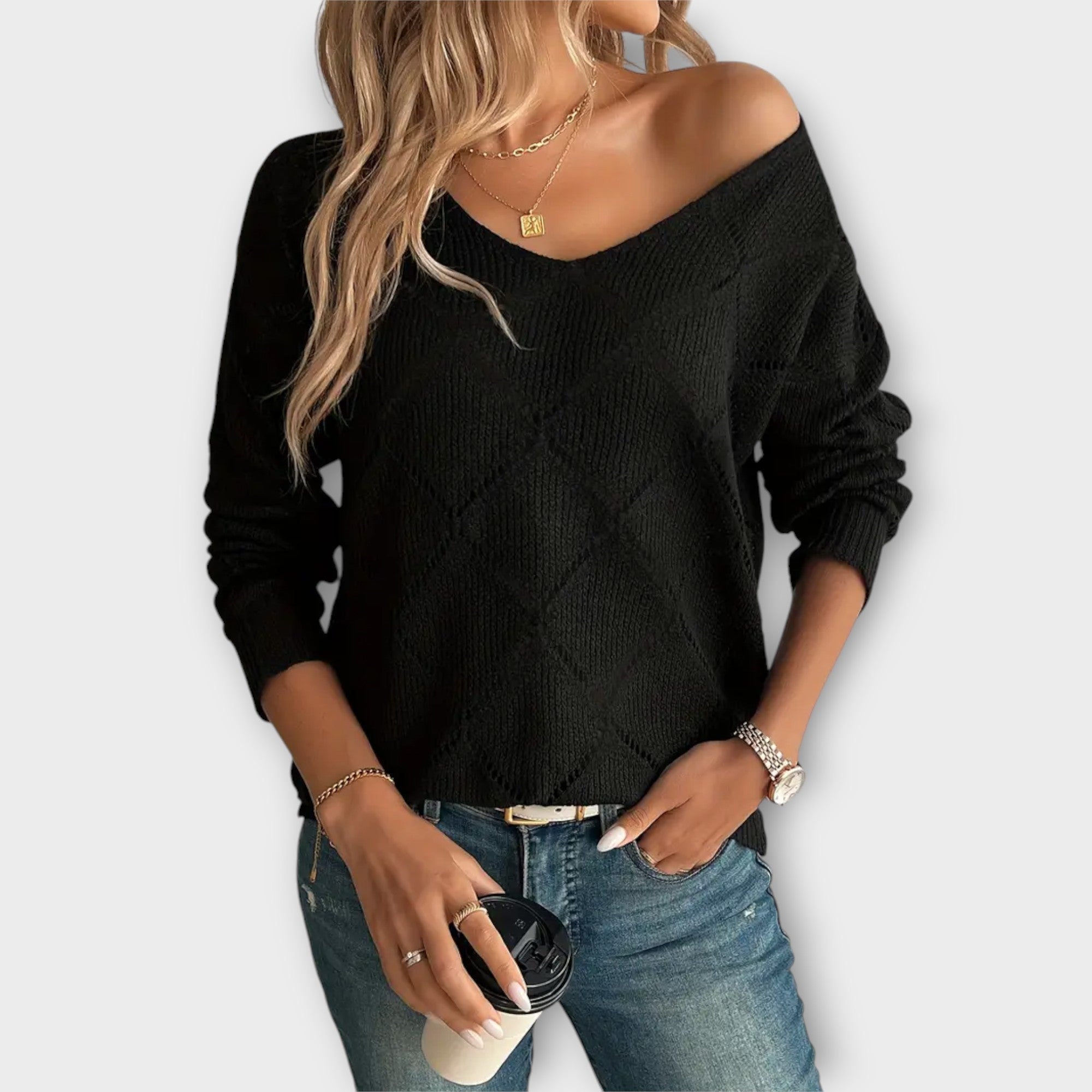 Elegant V Neck Jumper for women