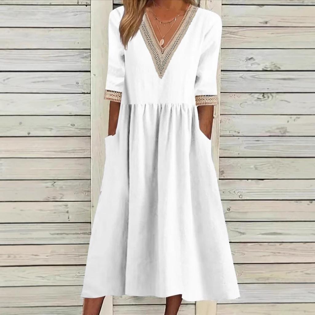 LIVIA | MID-LENGTH LACE DRESS