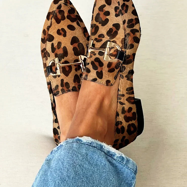 Gia - Elegant Leopard Loafers