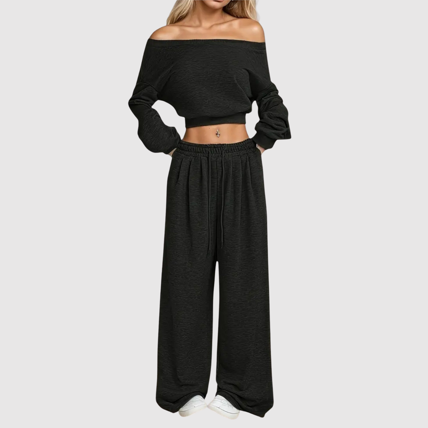 Jane women's off-shoulder top & wide-leg trouser set