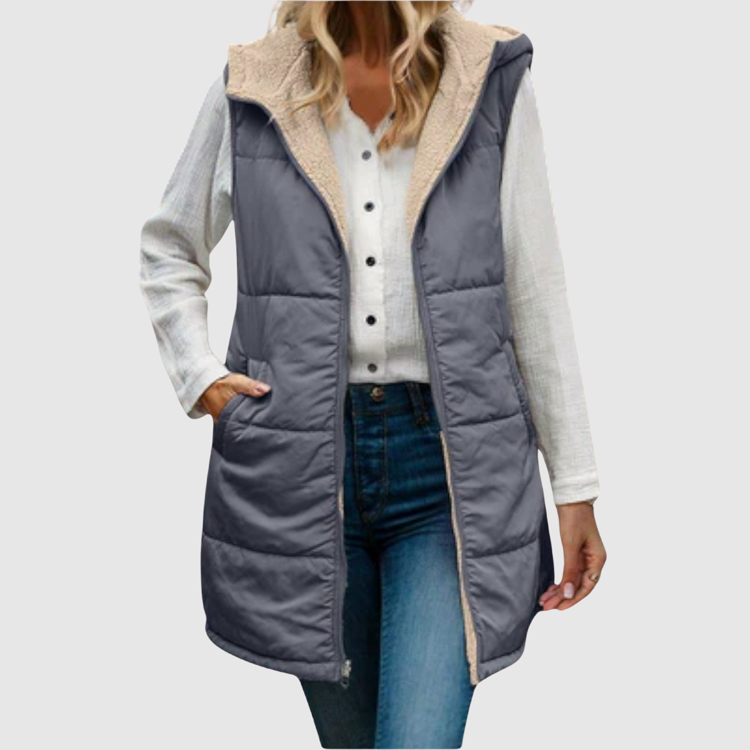 Long Hooded Jacket for women, view 4