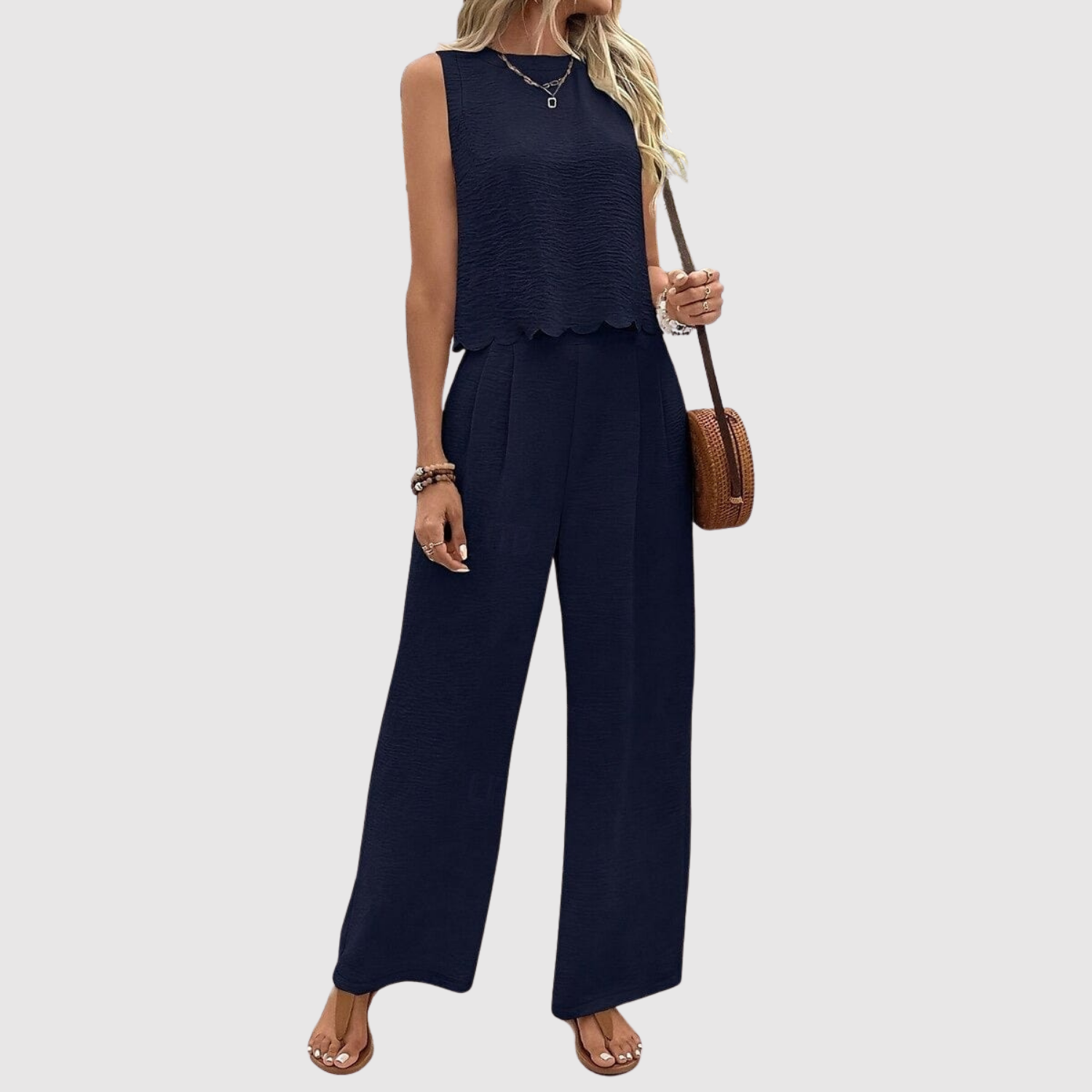 Sarah women's flowing trouser two-piece set