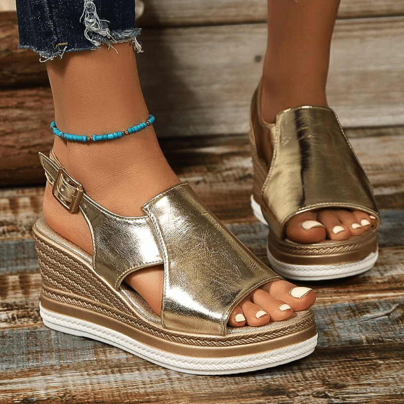 Baylie - Stylish Metallic Sandals