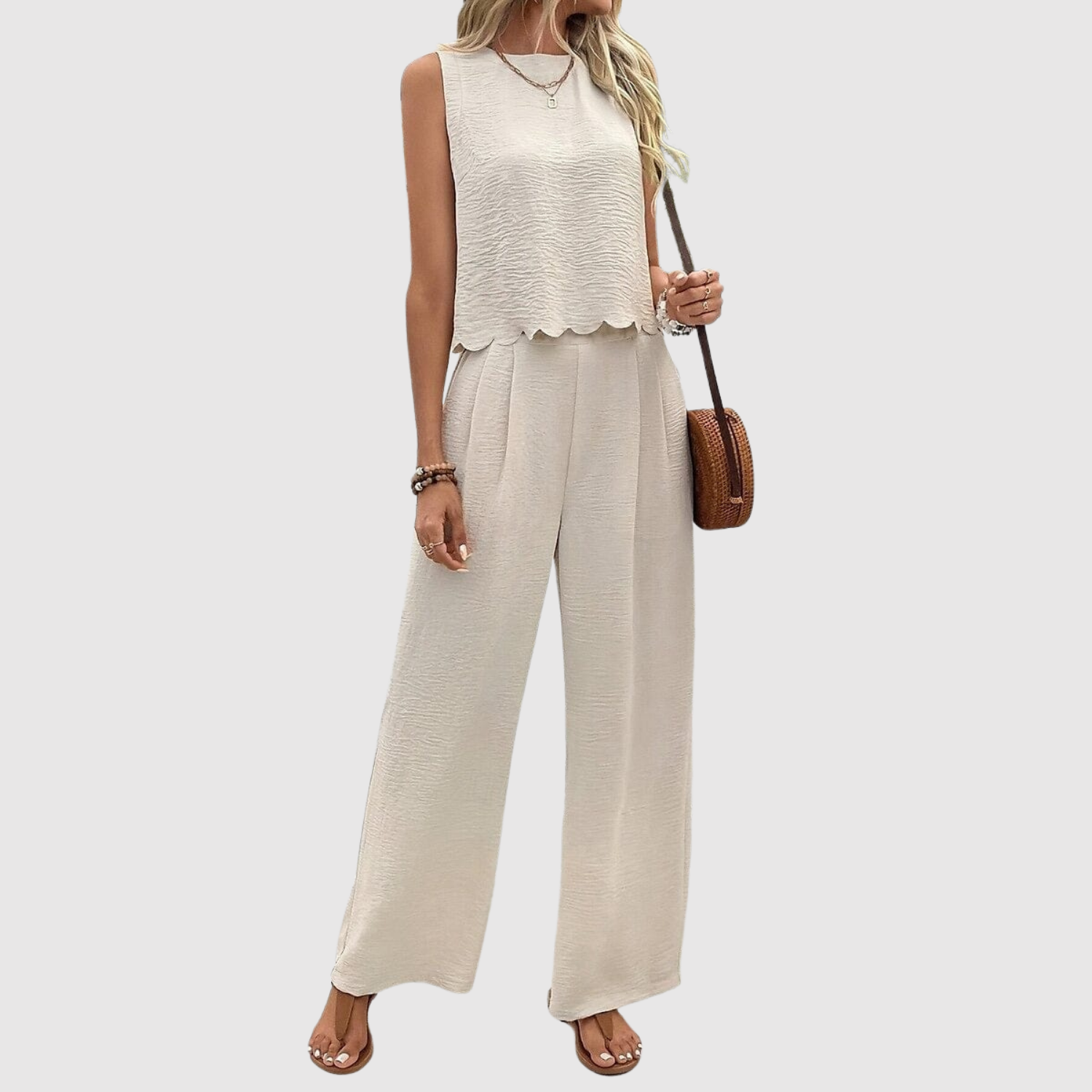 Sarah women's flowing trouser two-piece set