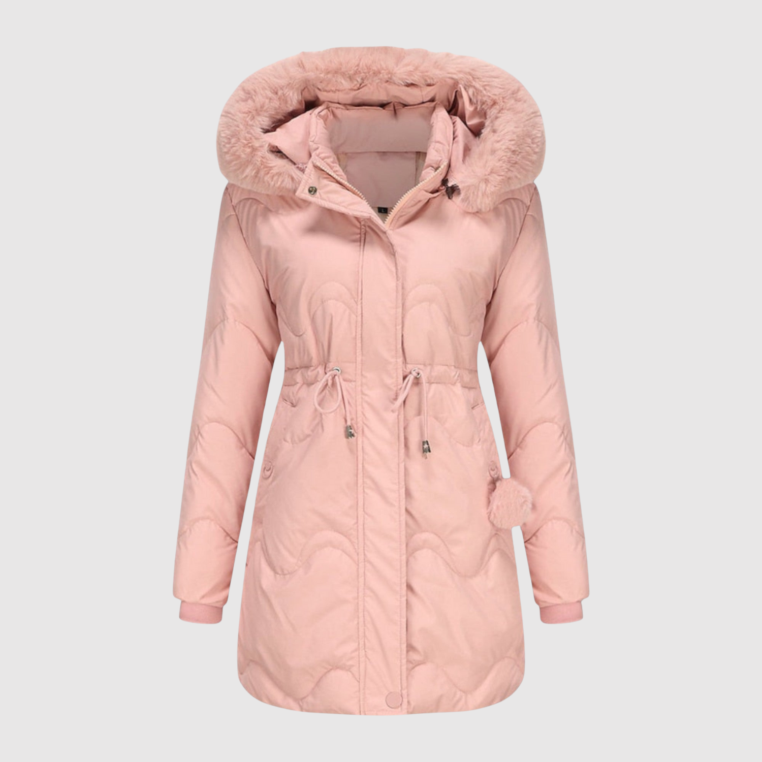 Quilted Parka with Faux Fur Collar for women, view 3
