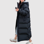 Long Quilted Hooded Coat for women, view 2