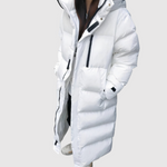 Long Quilted Hooded Coat for women, view 3