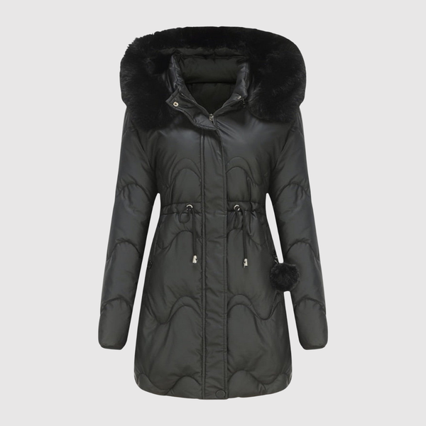 Quilted Parka with Faux Fur Collar for women
