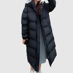 Long Quilted Hooded Coat for women, view 5