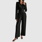 Hazel women's tie-front blouse & trouser set