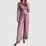 Hazel women's tie-front blouse & trouser set