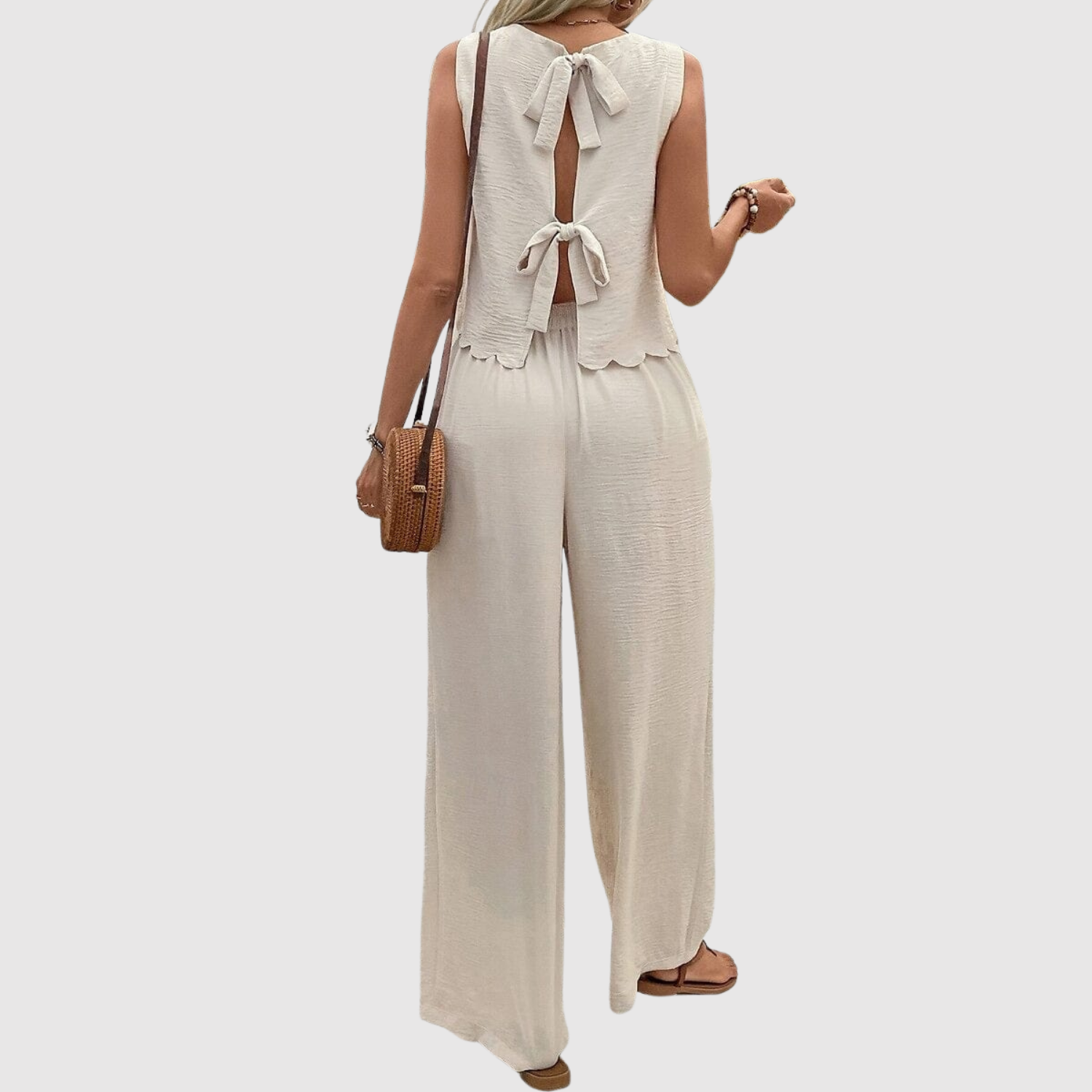 Sarah women's flowing trouser two-piece set