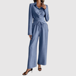 Hazel women's tie-front blouse & trouser set