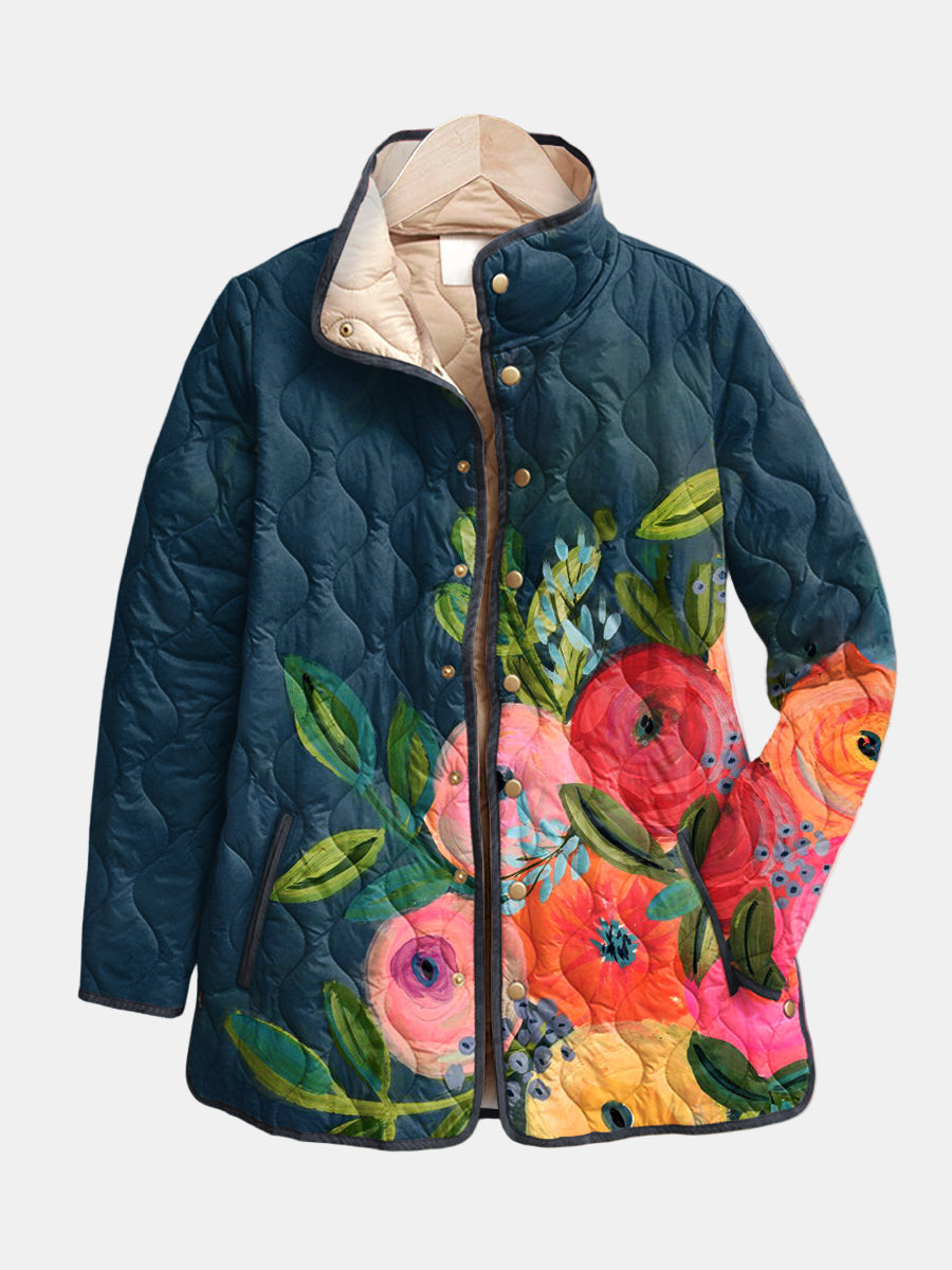 Evelyn women's vintage floral quilted jacket