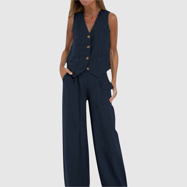 Sally women's sleeveless waistcoat & trouser set