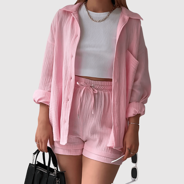 Rebecca women's summer shirt & shorts set