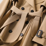 Anna women's long belted lapel coat