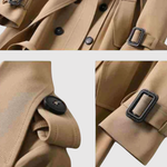 Anna women's long belted lapel coat