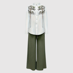 Teresa women's printed shirt & wide-leg trouser set