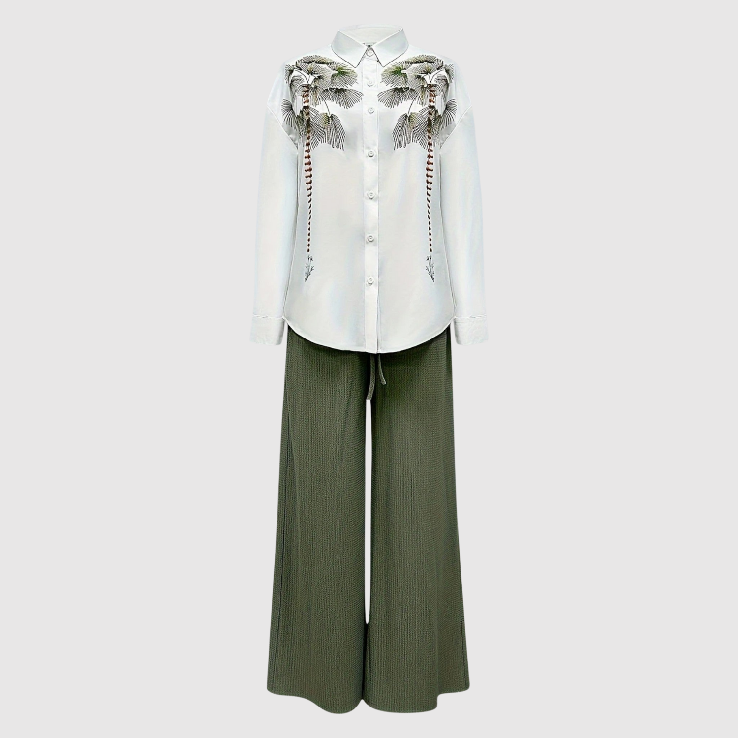 Teresa women's printed shirt & wide-leg trouser set