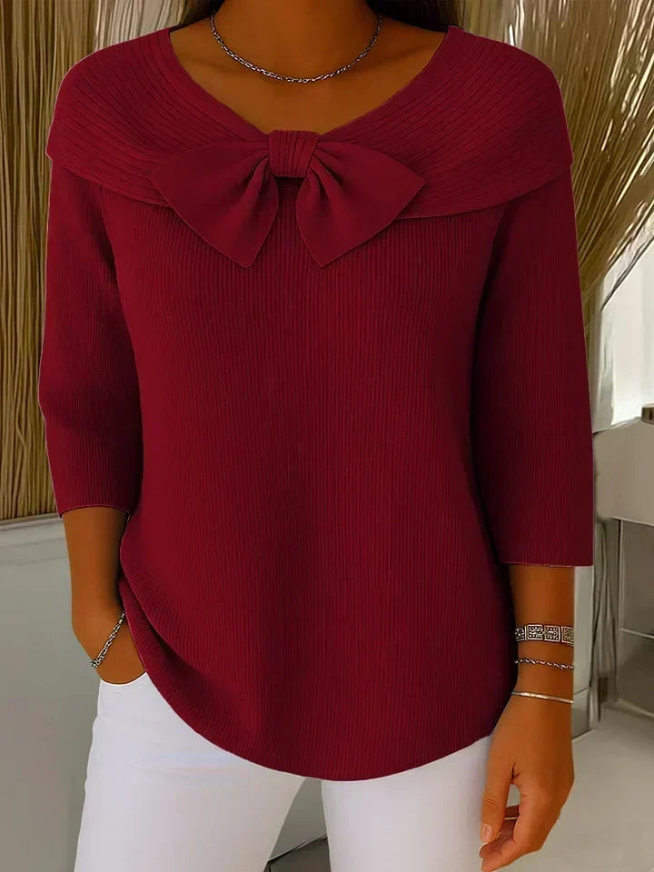 Felicity bow-detail crew-neck jumper