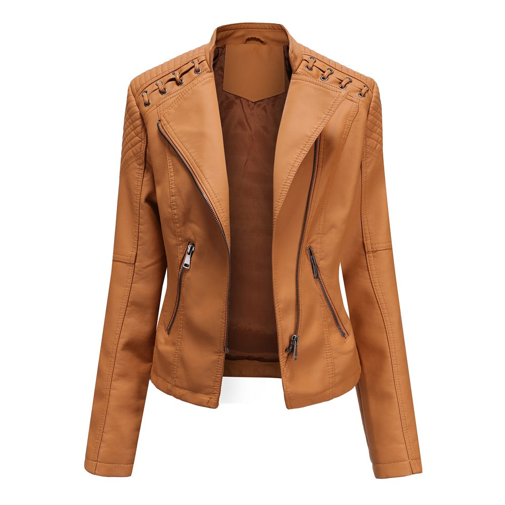 Slim Fit Moto Jacket for women, view 8