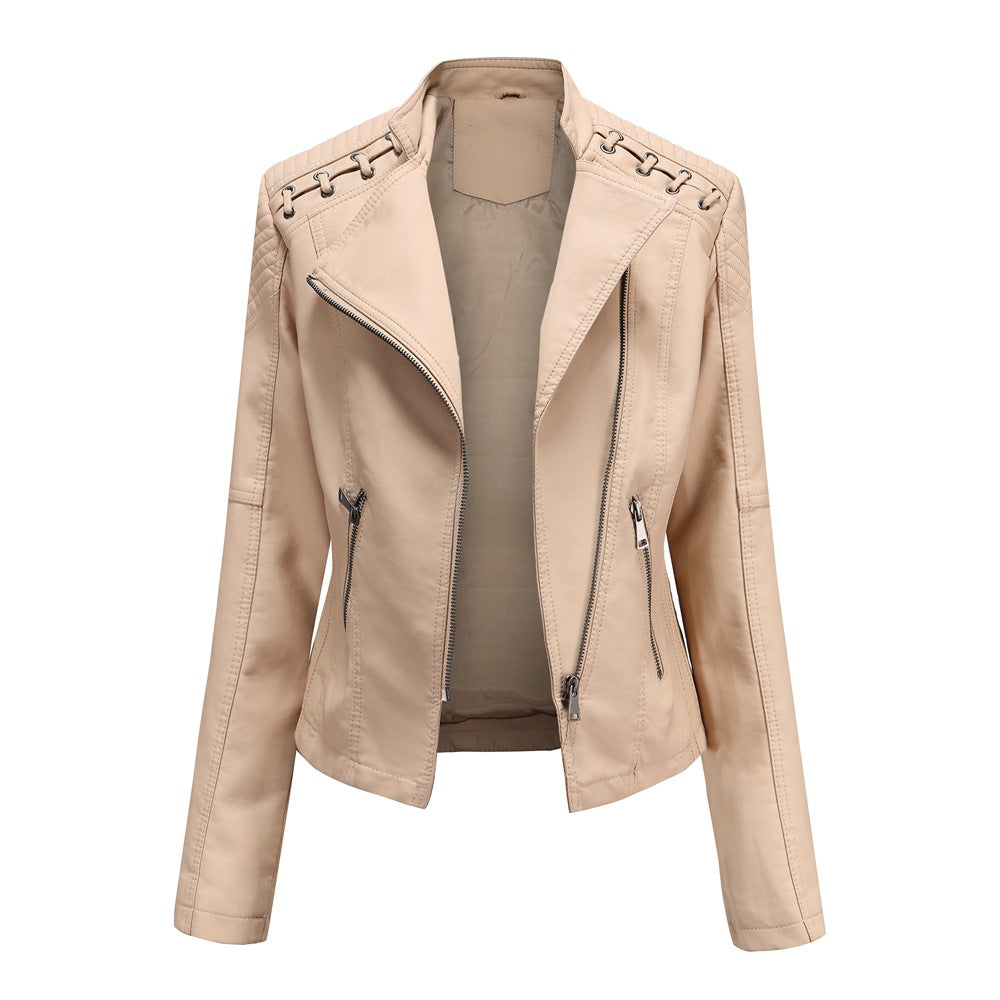 Slim Fit Moto Jacket for women, view 7