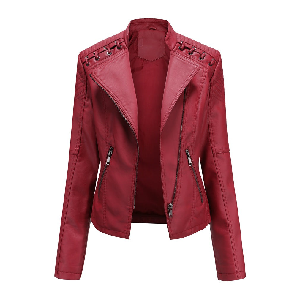 Slim Fit Moto Jacket for women, view 9