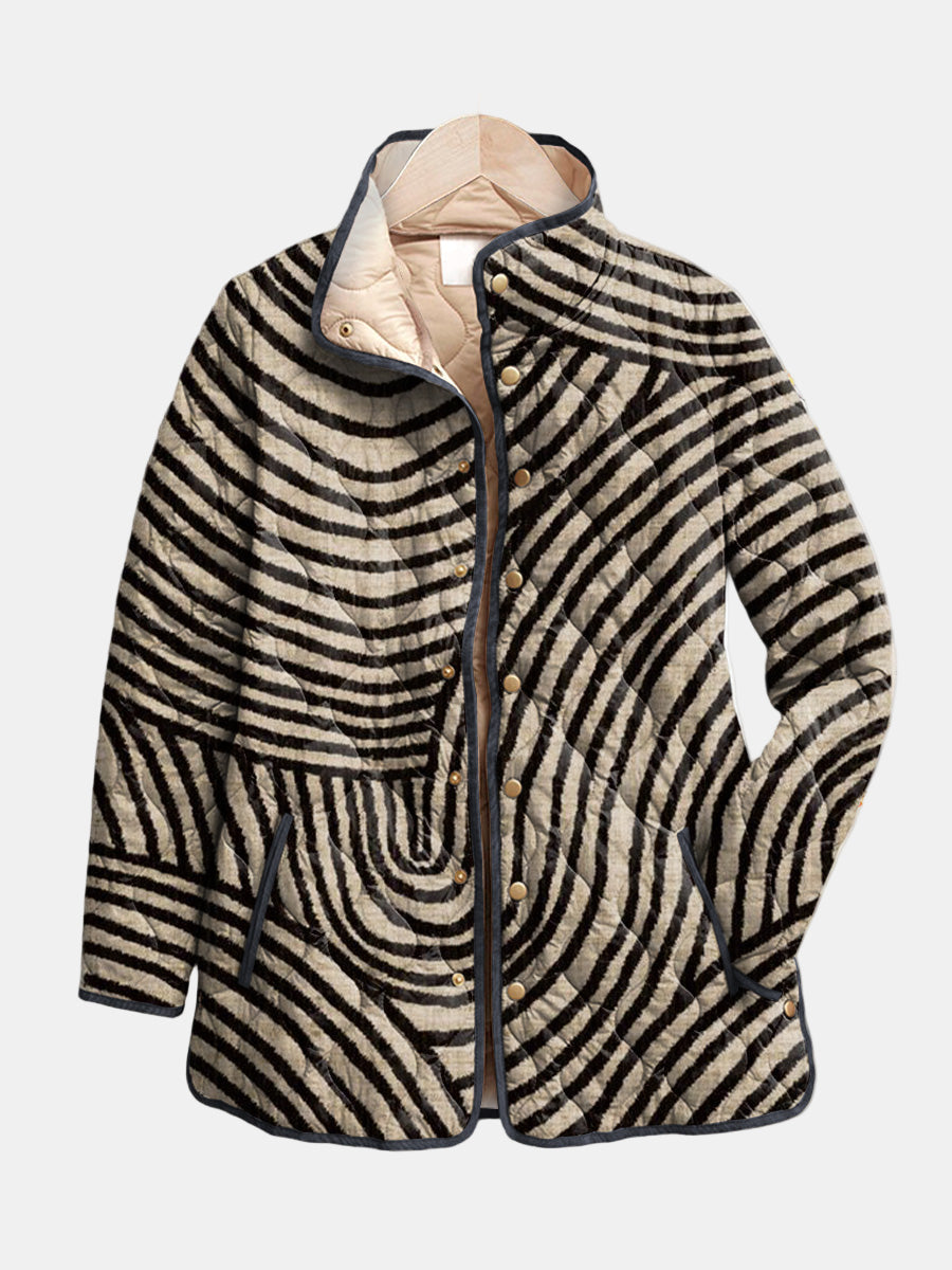 Pearl women's circle print quilted jacket