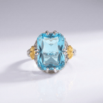 Gold Aquamarine Vintage Ring