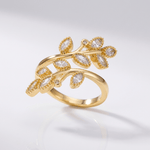 Gold Leaf Wrap Ring — (Adjustable)