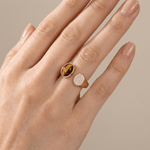 Gold Smoky Quartz Ring — (Adjustable)