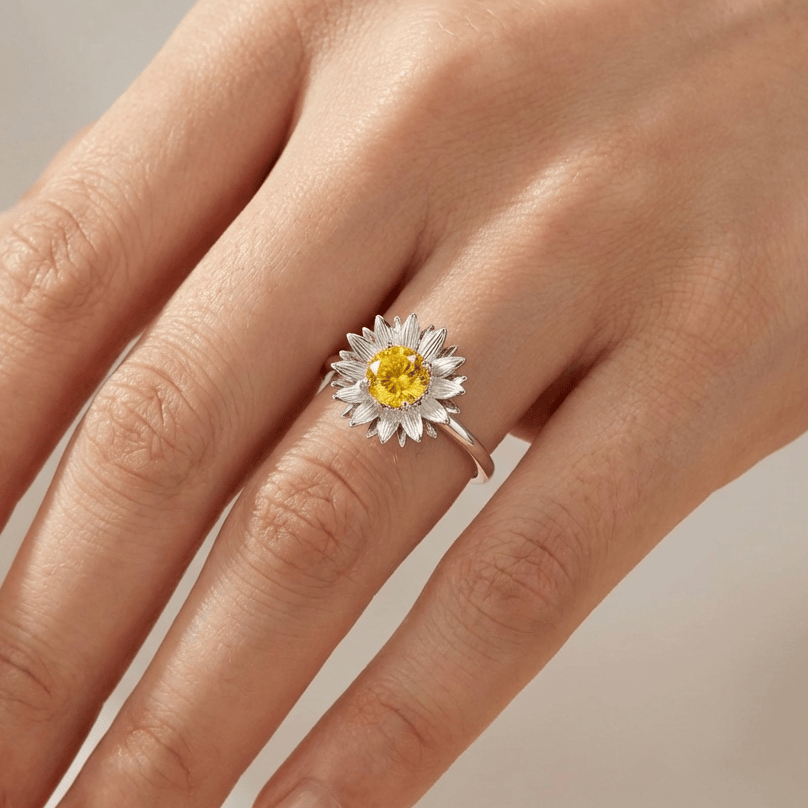 Sunflower Ring — (Adjustable)