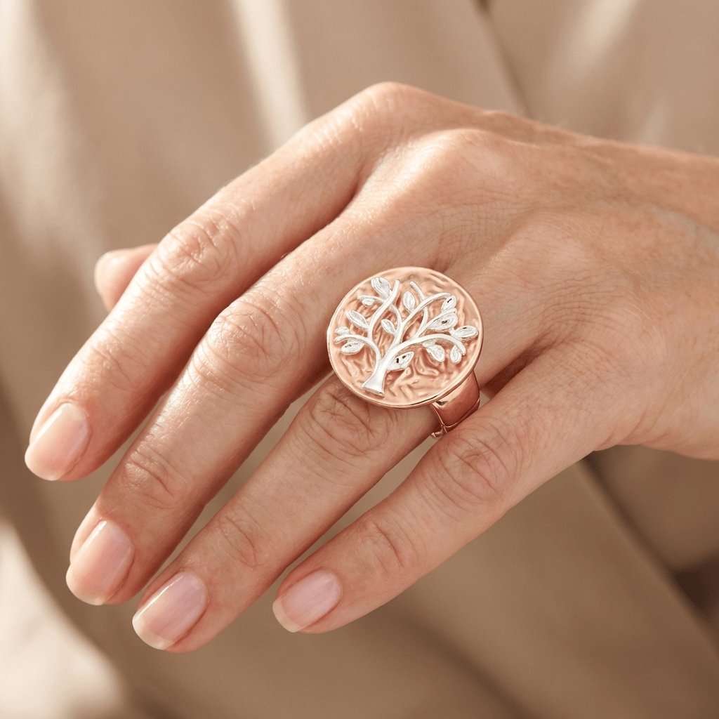 Rose Gold Tree Of Life Ring — (Adjustable)