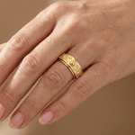 Gold Rotatable Celestial Band Ring