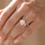 Gold Oval Zirconia Pear Trio Ring — (Adjustable)