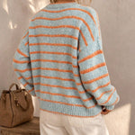 Amelia striped open-front cardigan