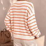 Amelia striped open-front cardigan