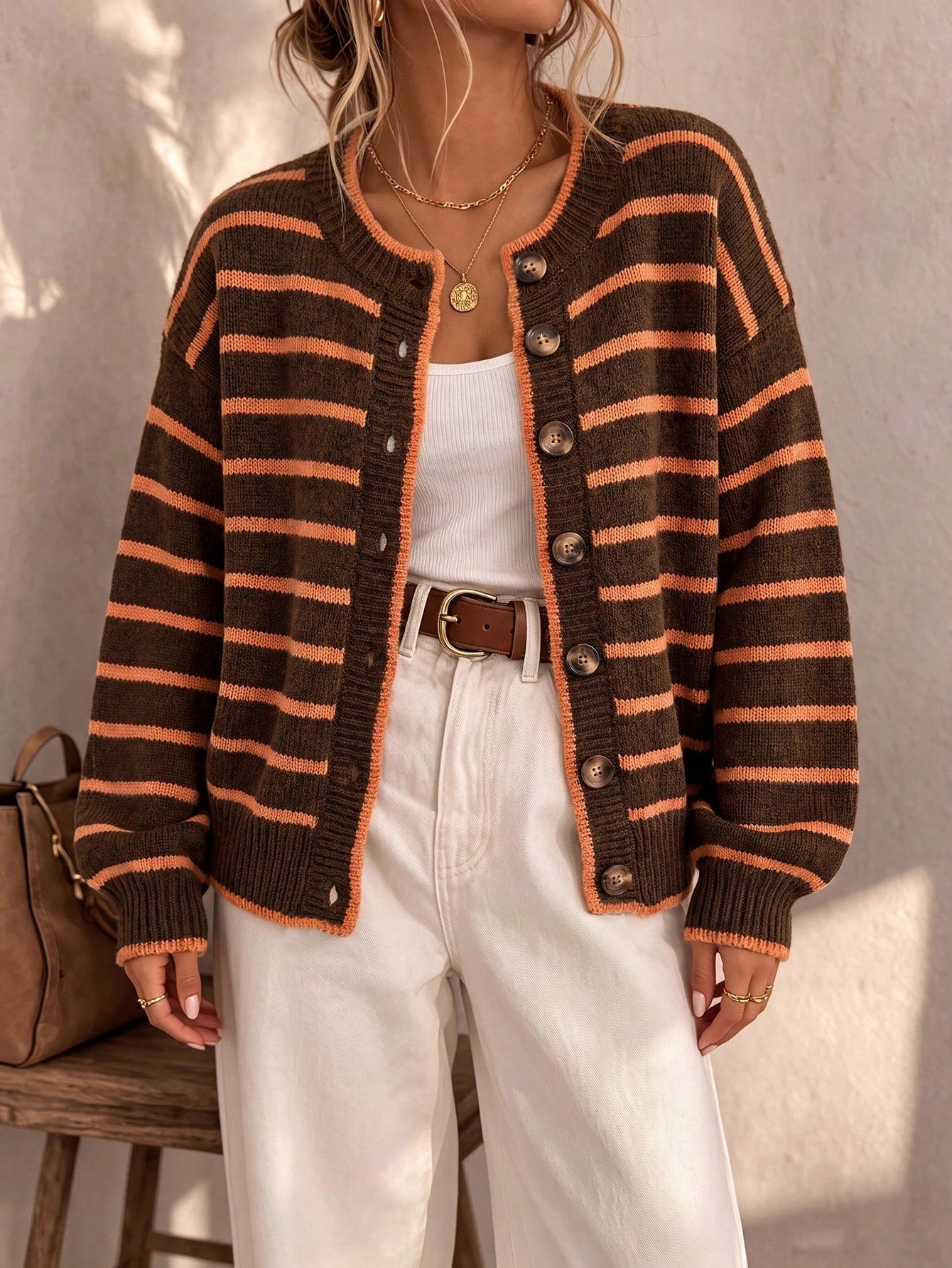 Freya chic striped cardigan
