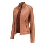 Essential Faux Leather Biker Jacket for women, view 4