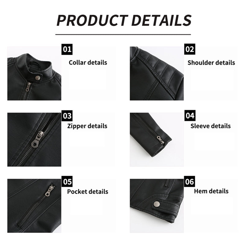 Essential Faux Leather Biker Jacket for women, view 15