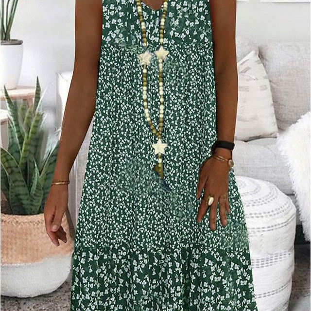 AYLA | SLEEVELESS V-NECK DRESS