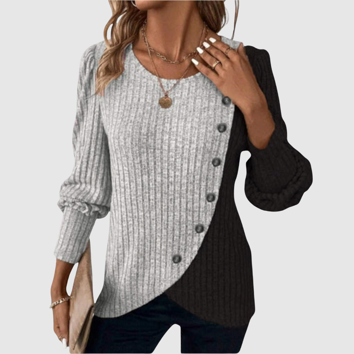 Asymmetric Colour Jumper for women