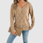 Elegant V Neck Jumper for women, view 4