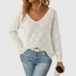 Elegant V Neck Jumper for women, view 3