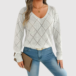 Elegant V Neck Jumper for women, view 2