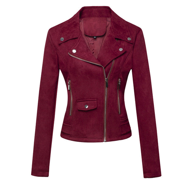 Faux Suede Moto Jacket for women